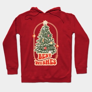 Best wishes Christmas Tree Retro Vintage Hoodie